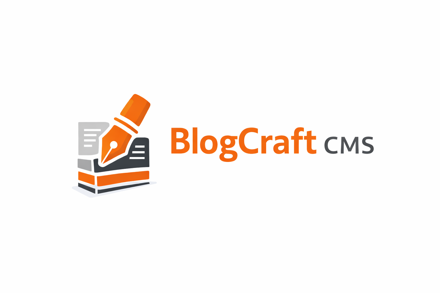 BlogCraft CMS logo - pen and document stack