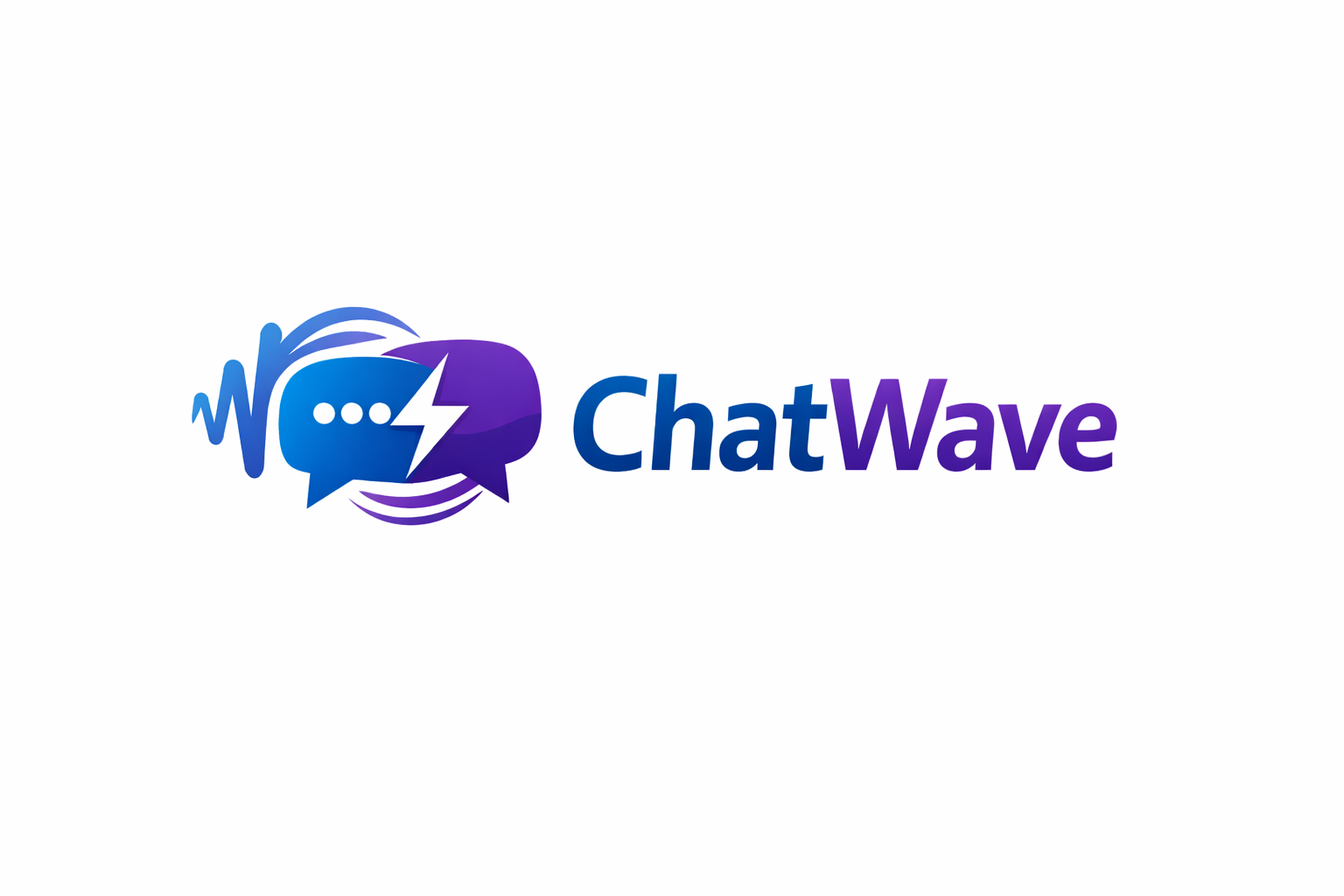 ChatWave logo - chat bubbles with lightning and wave elements