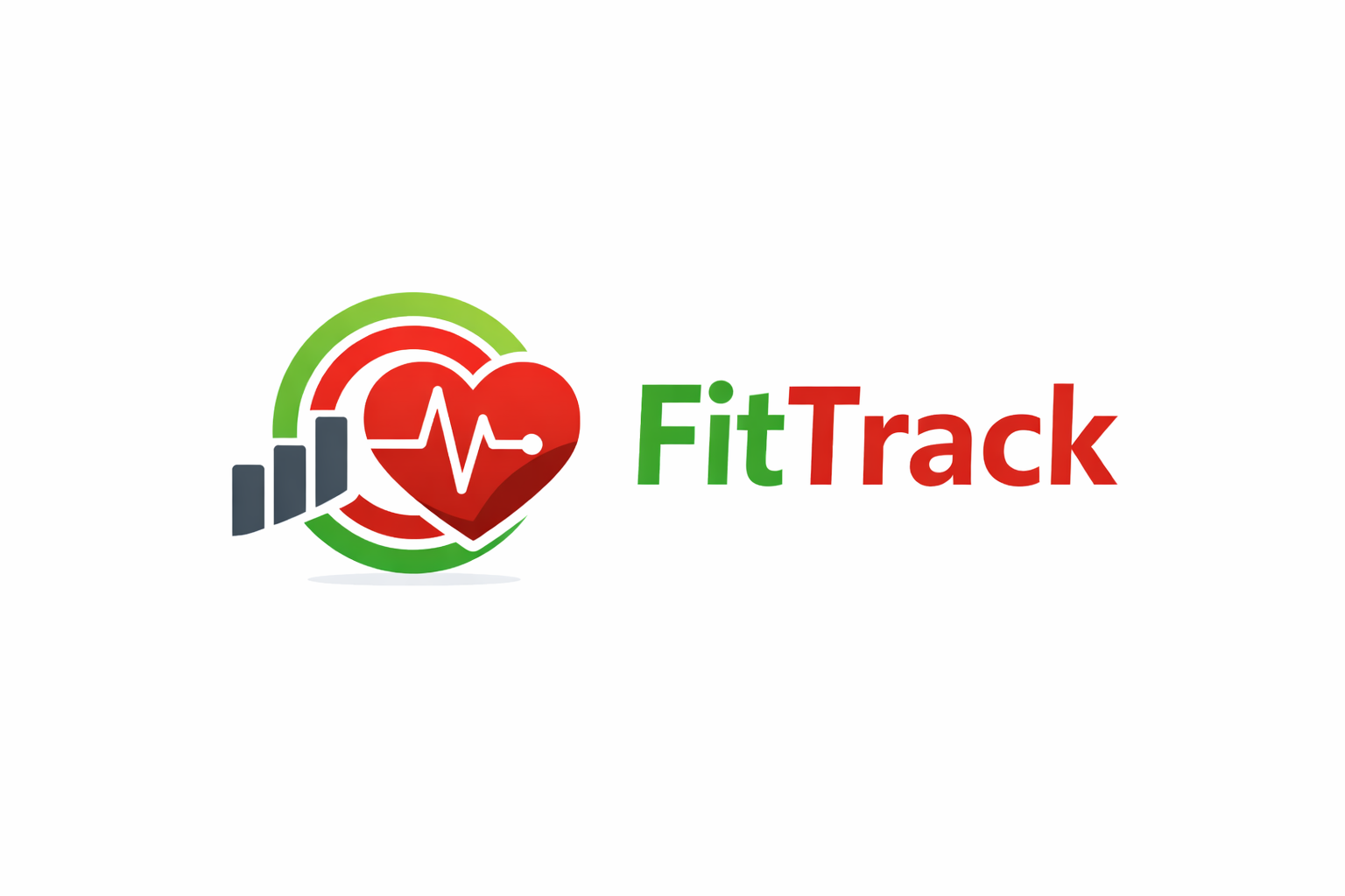 FitTrack logo - heart with pulse and progress chart