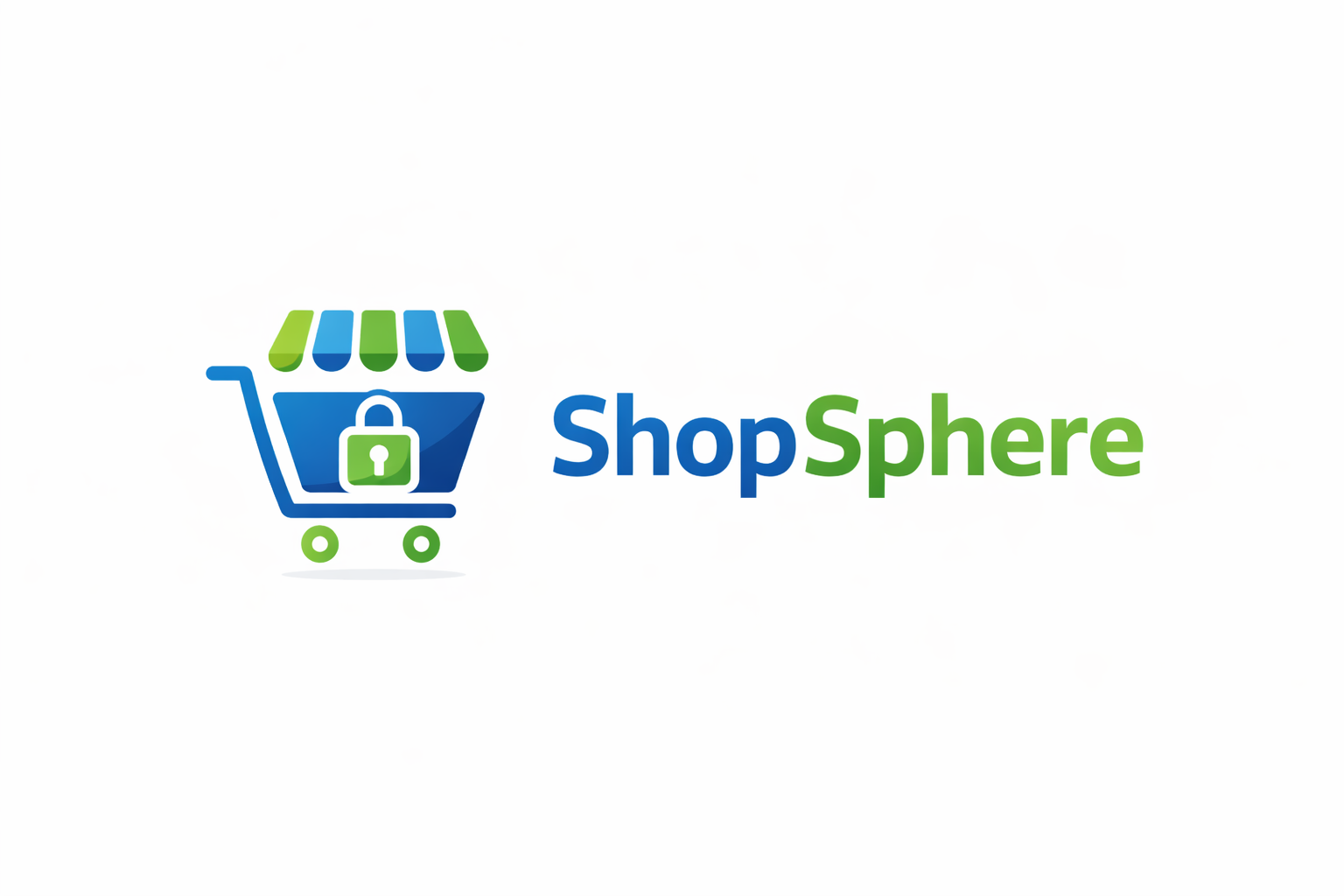 ShopSphere logo - shopping cart with secure padlock